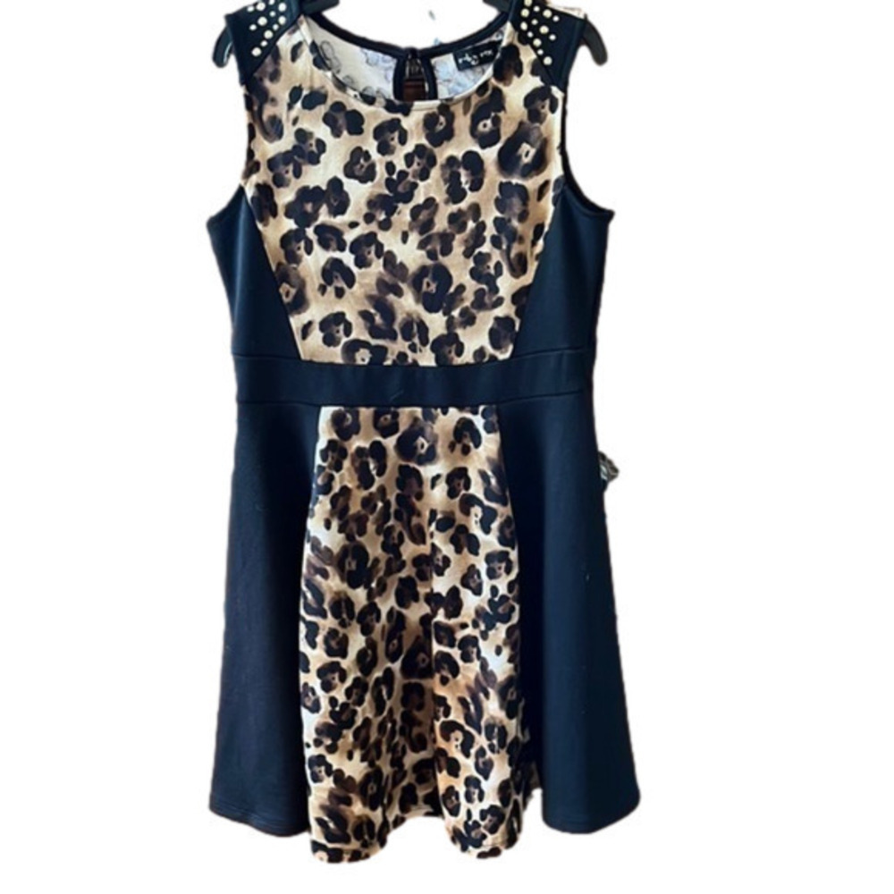 Ruby Rox Girls leopard and black dress size 10 preloved